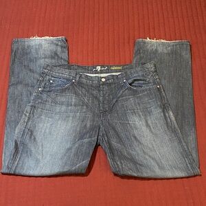 7 For All Mankind Men's Button Fly Relaxed Fit Blue Jeans Size 38